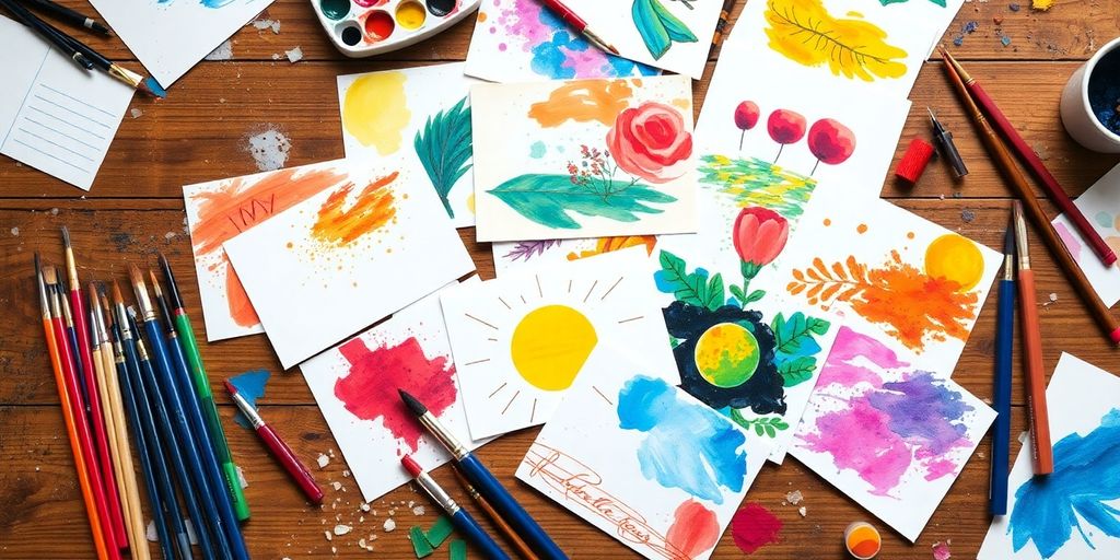 Kreative Projekte: Kunstpostkarten selbst gestalten